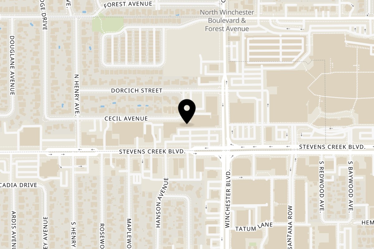 Map showing the location of Tony & Alba's Pizza & Pasta on 3137 Stevens Creek Blvd in San Jose